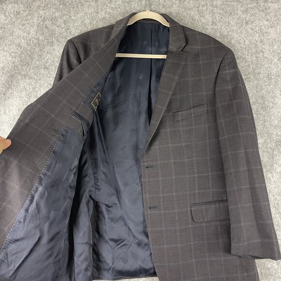 Jos A Bank Reserve Wool Blazer Sport Coat Mens 44R Plaid Tailored Fit Super 130s - Picture 4 of 16